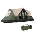 thumbnail image 1 of Outsunny Camping Tent, 6-8 Person Tent with 2 Bedroom, Dark Green, 1 of 10