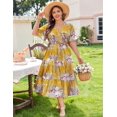 thumbnail image 2 of Vestido IN'VOLAND con estampado floral bohemio casual de verano, talla grande, 2 of 4