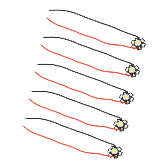 Uxcell 0.8" 700mA 3W Warm White Light LED Chip Bulb COB Light Beads Copper Bracket 5 Pack