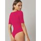 thumbnail image 2 of Body básico de manga corta con cuello redondo para mujer Hot Pink XS Hot Pink XS Xishao ropa, 2 of 2