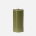thumbnail image 1 of Linen Chest Green LED Pillar Candle - 3"x 6", 1 of 2