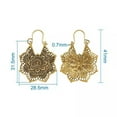thumbnail image 4 of U8MO 1Pair Bohemian Retro Style Earring Alloy Hoop Earring Flower Jewelry Making 41mm-Antique Golden, 4 of 6