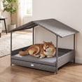 thumbnail image 4 of Gymax Wicker Dog House w/ Canopy PE Rattan Dog Bed Waterproof Removable Cushion, 4 of 10