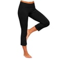 thumbnail image 5 of BLVB Women Fold over Capri Pants Low Rise Workout Yoga Leggings Stretch Soft Lounge Cropped Capris with Pockets, 5 of 7