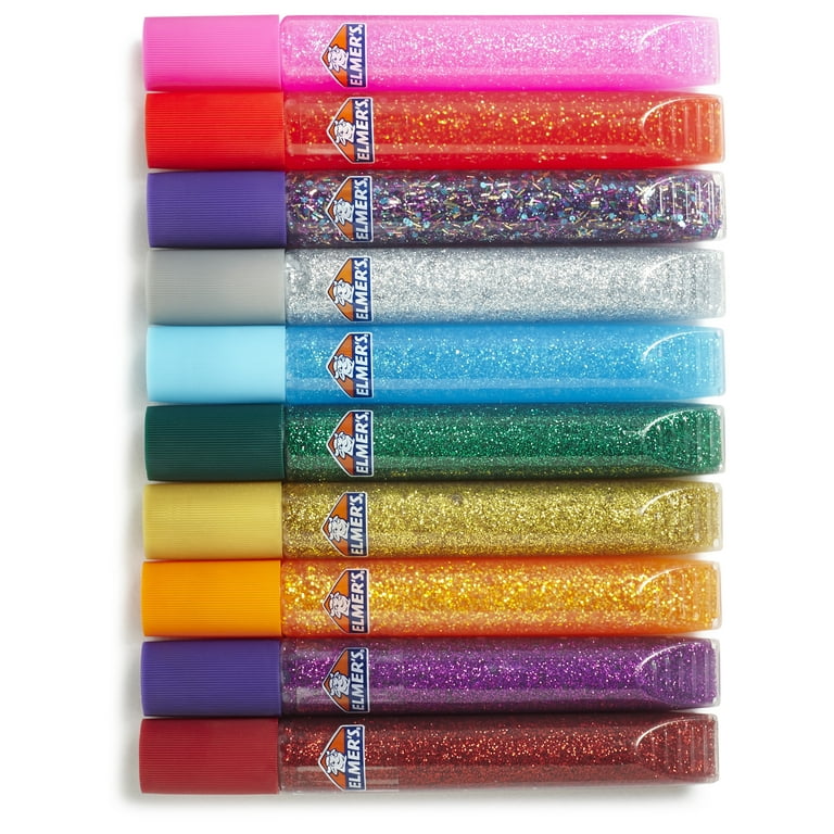 Elmers 3D Glitter Paint Pens, Washable - 10 count