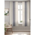 thumbnail image 2 of Midnight Blue Striped Curtains 72 Inch Length, Sheer Curtains for Bedroom Living Room Window Beige Geometric Modern Art Rod Pocket Voile Drapes Kitchen Curtains Small Half Window 52"x72" 2 Panels, 2 of 6