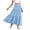 Light Blue, variant on Qiopertar Women Casual Elastic Waist Ruffled Ankle Length Skirt Solid Color Midi Skirt Fashion Boho A-Line Skirts for Spring Summer Vacation Beach Party, White S