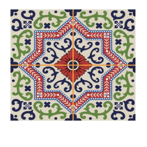 Home Decoration 10pcs Talavera Tiles Tile Sticker, Self-Adhesive Diy Waterproof Glass Tile Wall Sticker for Home Decor Kitchen Decor (D)