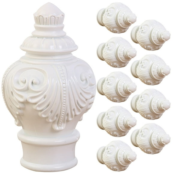 HINTRMENT 10Pcs Curtain Rod Finials Plastic Decorative Roman Head Base Interior Designers Home Decoration