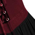 thumbnail image 5 of Zpanxa Halloween Costume Womens Gothic Witch Medieval Dress Plus Size Renaissance Cosplay Vintage Maxi Dress Long Sleeve Splicing Solid Retro Gown Button Irregular Dress Wine Red 5XL, 5 of 5