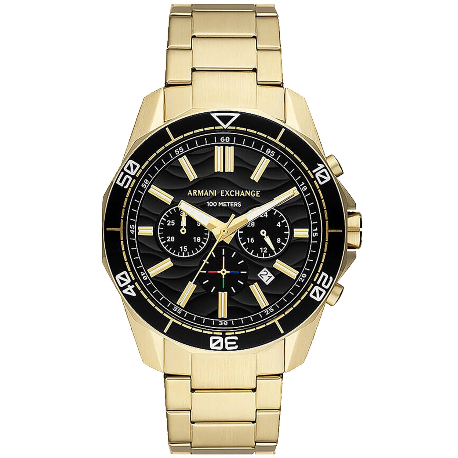 Armani Exchange Black Dial Gold PVD Men's Watch AX2122