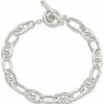 thumbnail image 3 of Sterling Silver Hammered Oval With Beads Bracelet (7.75 X 7.28) Made In Italy -Jewelry By Sweet Pea, 3 of 6