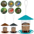 thumbnail image 2 of Muyoka Comedero grande para pájaros Comedero colgante de semillas Comedero de plástico para pájaros silvestres con techo impermeable y orificio de drenaje Contenedor de comida para pájaros duradero y Muyoka Hogar, 2 of 7