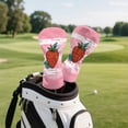 thumbnail image 4 of Uorisanigo Golf Club Head Cover Set of 3, Waterproof Golf Driver Fairway Wood Hybrid Headcover Head Cover, Funny PU Leather Red Strawberry Headcover, Keep Clubs Dry and Clean, 4 of 7