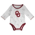 thumbnail image 2 of Newborn & Infant Crimson/White Oklahoma Sooners Dream Team Raglan Long Sleeve Bodysuit Hat & Pants Set, 2 of 5