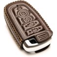 thumbnail image 3 of Vitodeco Genuine Leather Smart Key Fob Case Compatible with Lincoln Aviator, Lincoln Corsair, Lincoln Nautilus, Lincoln Navigator (5-Button, Brown), 3 of 6