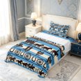 thumbnail image 5 of meiyoeat Western Horse Twin Sheets,Cowboy Print Bedding For Boys,Blue Beige,3 Pieces1 Flat Sheet, 1 Fitted Sheet and 1 Pillowcase, 5 of 6