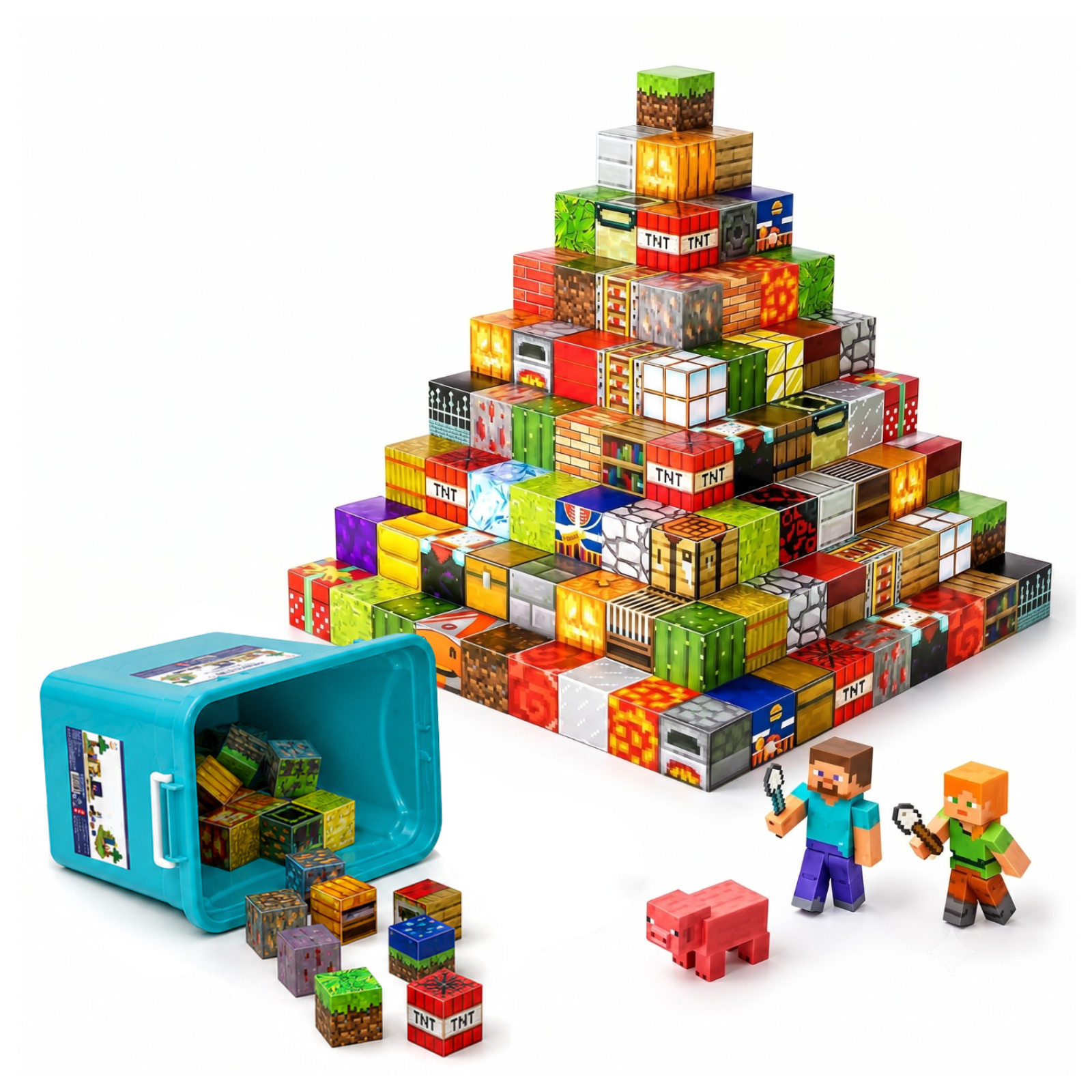 Magnetic Blocks Building Set 108 Piece STEM Educational Toys ABS Cubes, Magnets Stacking Construction Birthday Gifts for Kids Ages 3+