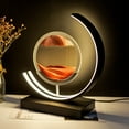 thumbnail image 2 of Table Lamp Moving Sand Art Lamp, 3D Sand Lamp Round Sand Picture Lamp 3 Colors Sand Art Light with Stand Relaxing Desktop Home Office Décor, 2 of 7