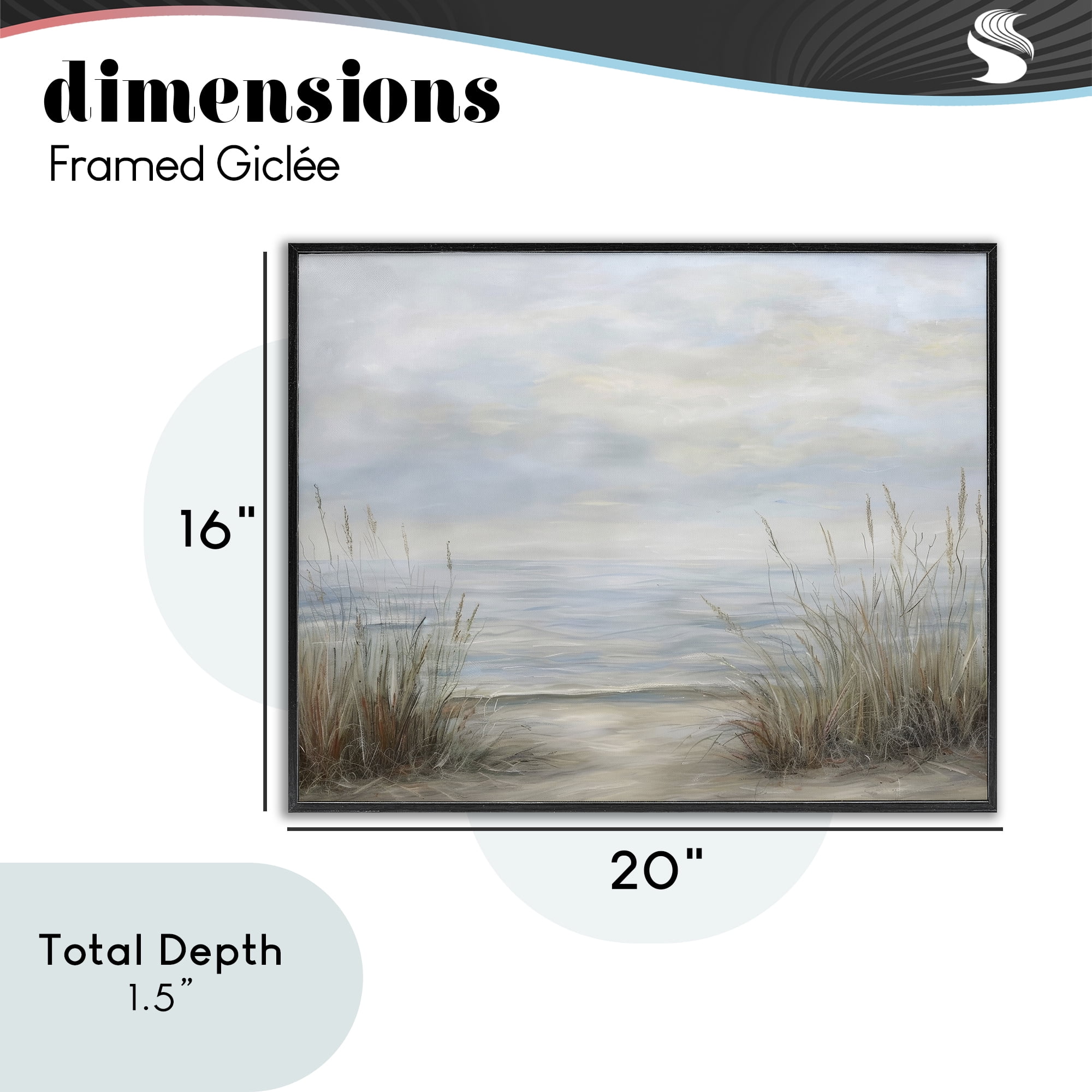 Stupell Industries Silent Beach with Seaside Dunes Black Framed Giclee Art, design by Petal Prints Design
