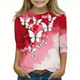 thumbnail image 1 of Chemises pour Enfants, Chemise Imprimée à Manches 3/4 et Col Rond pour Garçons et Filles, Haut pour Enfants, 1 of 5