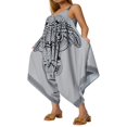 thumbnail image 3 of Women Funny Romper V Neck Printed Spaghetti Strap Owl Face Jumpsuit Cosplay Dress, 3 of 6