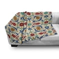 thumbnail image 3 of Moroccan Soft Flannel Fleece Blanket, Nostalgic Eastern Art Motifs with Floral Ornaments with Baroque Inspiration Ethnic, Cozy Plush for Indoor and Outdoor Use, 50" x 60", Multicolor, by Ambesonne, 3 of 6