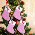 thumbnail image 4 of Fwttom Knit Christmas Stockings, Pink Wool Stockings Christmas Theme, Holiday Embroidered Letter Personalized Christmas Stockings for Xmas Tree Pendants, Home Mantel & Party Decor, 4 of 6