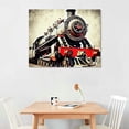 thumbnail image 2 of Nawypu  Old Train Canvas Wall Art Locomotive Wall Decor Rustic Steam Painting Pictures Retro Vehicle Photo Poster Steam Engine Artwork Stretched and Framed for Living Room Bedroom, 2 of 4