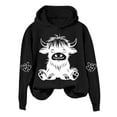 thumbnail image 2 of POROPL Womens Hoodies Fashion Long Sleeve Sweatshirts Loose Retro Print Pullover Tops Casual Fall Outfits Black, 2 of 3