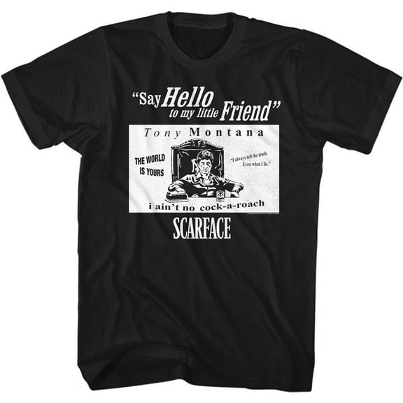 Scarface SF Quotes Black Adult T-Shirt