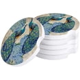 thumbnail image 1 of RYLABLUE Peacock and Hydrangea Vintage Set of 4 Car Coaster for Drinks, Absorbent Ceramic Stone Coasters Cup Mat with Cork Base for Home Kitchen Room Coffee Table Bar Decor, 1 of 5