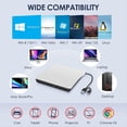 thumbnail image 5 of Unidad Externa de CD DVD +/-RW, USB 3.0 y USB-C Reproductor PortáTil de Grabadora de CD y DVD ROM Lector Escritor Regrabador Unidad de Disco,, 5 of 5