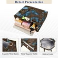 thumbnail image 5 of Corduroy Composite Fabric Tote Bag Magnetic Snap Large Capacity Crossbody Bag Beige Shoulder Strap Music Score and Mysterious Butterfly, 5 of 8