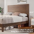 thumbnail image 7 of VanAcc Full Size Solid Wood Bed Frame with 48.6" Headboard, Mid-Century Platform Bed Frame, Dark Brown, 7 of 7