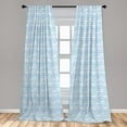 thumbnail image 5 of Ambesonne Harbour Stripe Curtains, Soft Simplistic, Pair of 28"x95", Pale Blue White, 5 of 5