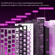 AULA Hero 68 HE 60% Wired Gaming Keyboard with Hall Effect Magnetic Switches, Adjustable Actuation, Rapid Trigger, RGB Backlight, Pink Gradient( Side-Printed, Black king Switch)
