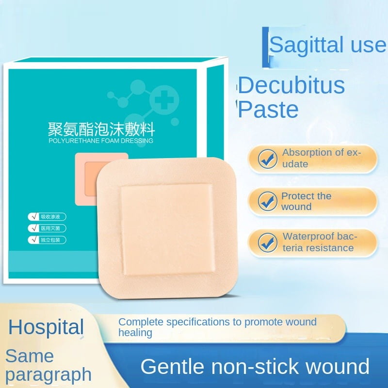 Silicone Foam Dressing 4"x4", Waterproof Silicone Bandages with Border Adhesive, High Absorbency Bed Sore Bandages Wound Care Dressing (2.5"X2.5" Pad), 5 Packs, FSA HSA Eligible