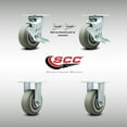 thumbnail image 2 of 5 Inch Stainless Steel Thermoplastic Caster Set with 2 Brake/Swivel Lock 2 Rigid, 2 of 2