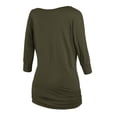 thumbnail image 5 of Blusa Match para Mujer con Mangas 3/4 y Drapé Verde Militar Talla XL, 5 of 5