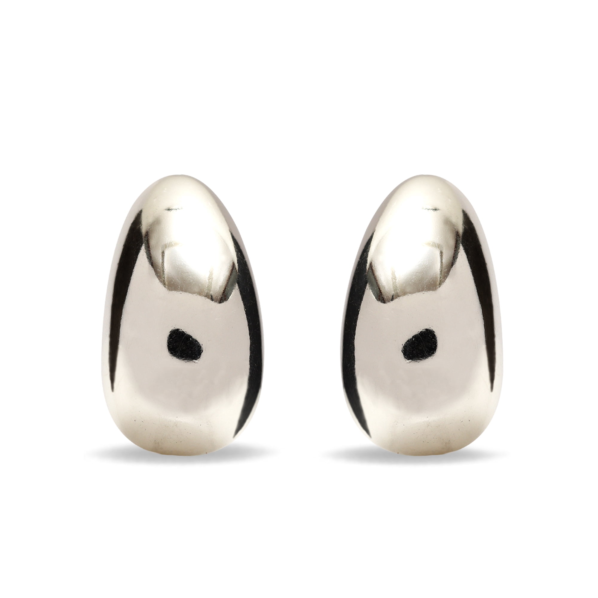 LeCalla 925 Sterling Silver Small Omega Back Stud Earrings Hypoallergenic Fine Jewelry for Friends Women and Teen 16MM