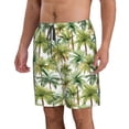 thumbnail image 2 of Susaid Green Hawaii Palms Print Men's Swim Trunks Hawaiian Bathing Mesh Lining Suit Swimsuits Beach Shorts with Pockets-, 2 of 6