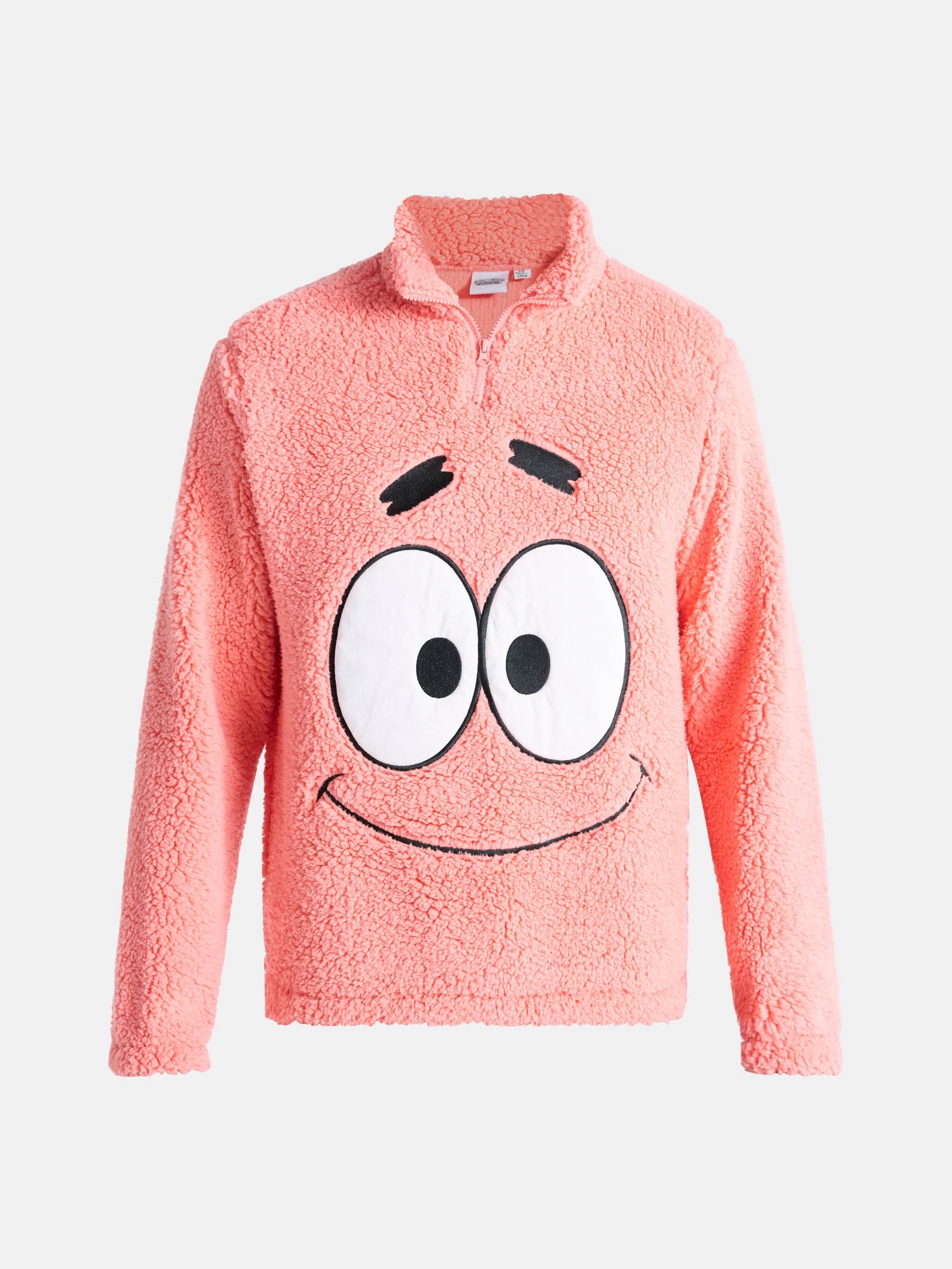 SpongeBob SquarePants Patrick Star Men's Plush Fleece Quarter Zip Sweatshirt, Sizes S-3XL