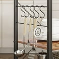 thumbnail image 5 of CubiCubi Kitchen Cart with 3 Tier Storage, Baker Rack with Wheels and 10 Hooks, Rolling Microwave Stand and Cabinet, Rustic Brown, 5 of 7