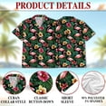 thumbnail image 6 of Flamingo Hibiscus Tropical Hawaiian Shirt, Button Down Shirt for Adults or Dogs, Cuban Collar, Short Sleeve Polyester Summer Shirt, 6 of 8