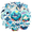 4A, variant on Cute Marine Life Stickers Ocean Animal Decals Cartoon Manta Ray for Luggage Laptop Phone