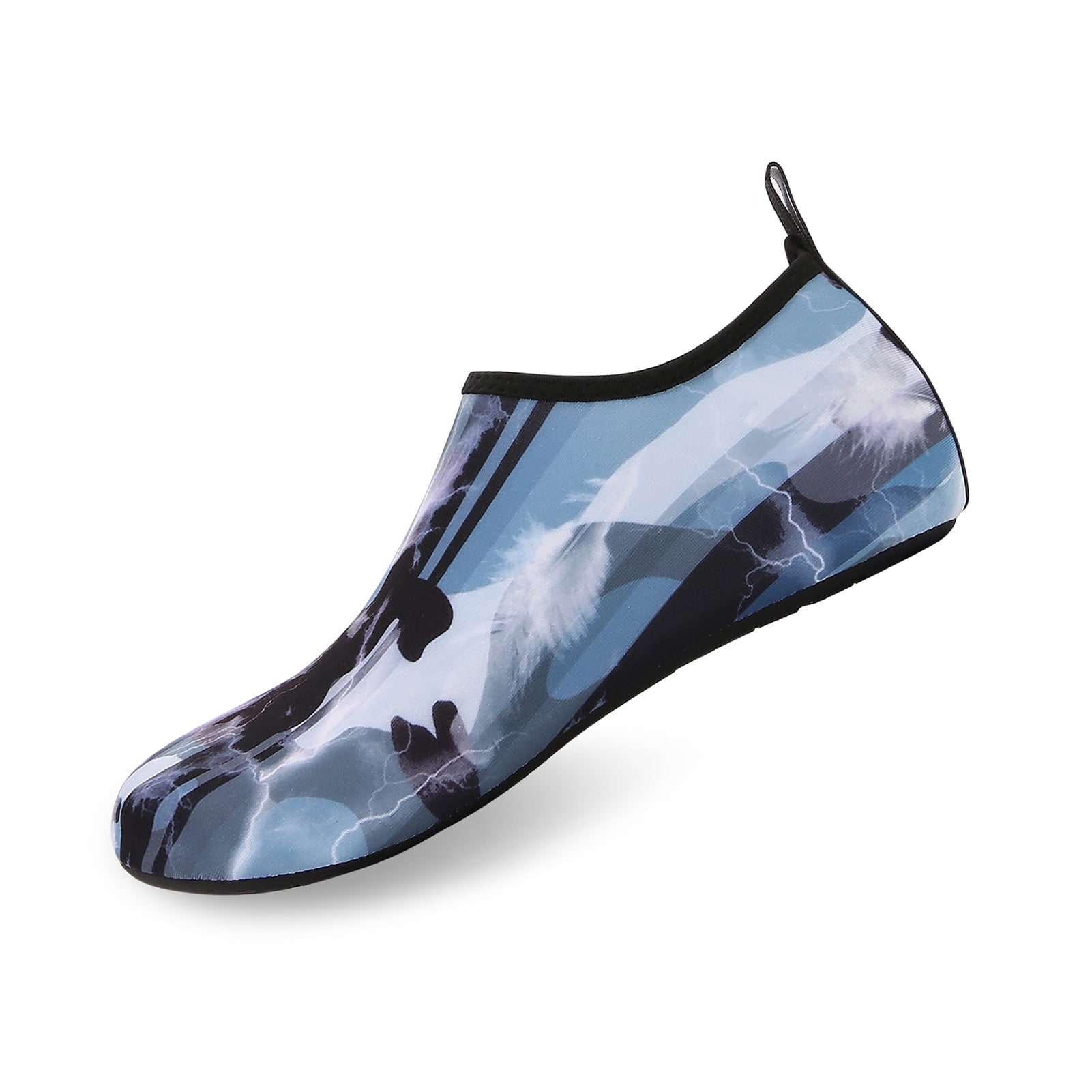 Men and Women a Slip On Barefoot Quick-Dry Beach Aqua Yoga Water Shoes (Thunder/Black, 11.5-12.5 Men)