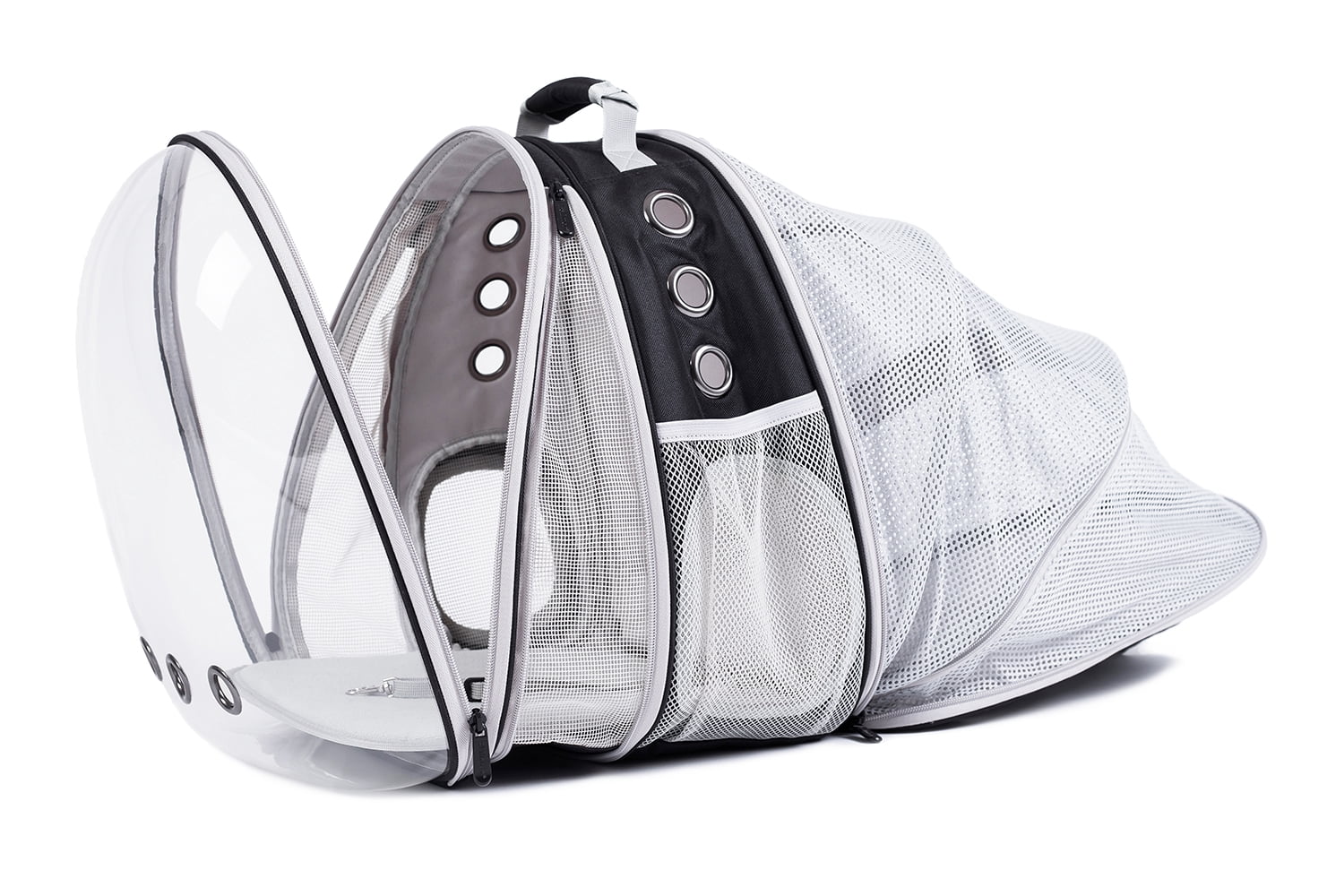 LAIRIES Dual Expandable Cat Backpack Carrier Polarized Front & Back Extension Pet Backpack Carrier, Fit up to 20 lbs, Bubble Capsule Dog Backpack Travel, Hiking & Outdoor Backpack