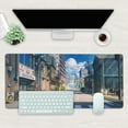 thumbnail image 2 of Desk Mat, Anime Summer Street Scenery Extended Gaming Mouse Pad Large, 35.4"x15.7" Big Mouse Pad with Non-Slip Base and Stitched Edge, Long Computer Keyboard Mouse Mat for Home Office Work, 2 of 6