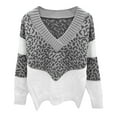 thumbnail image 4 of HAPIMO Oversized Sweaters for Women Deep V Neck Long Sleeve Cable Knit Sweater Loose Jumper Tunic Pullover Tops Teen Girls Clothes Gray S, 4 of 4